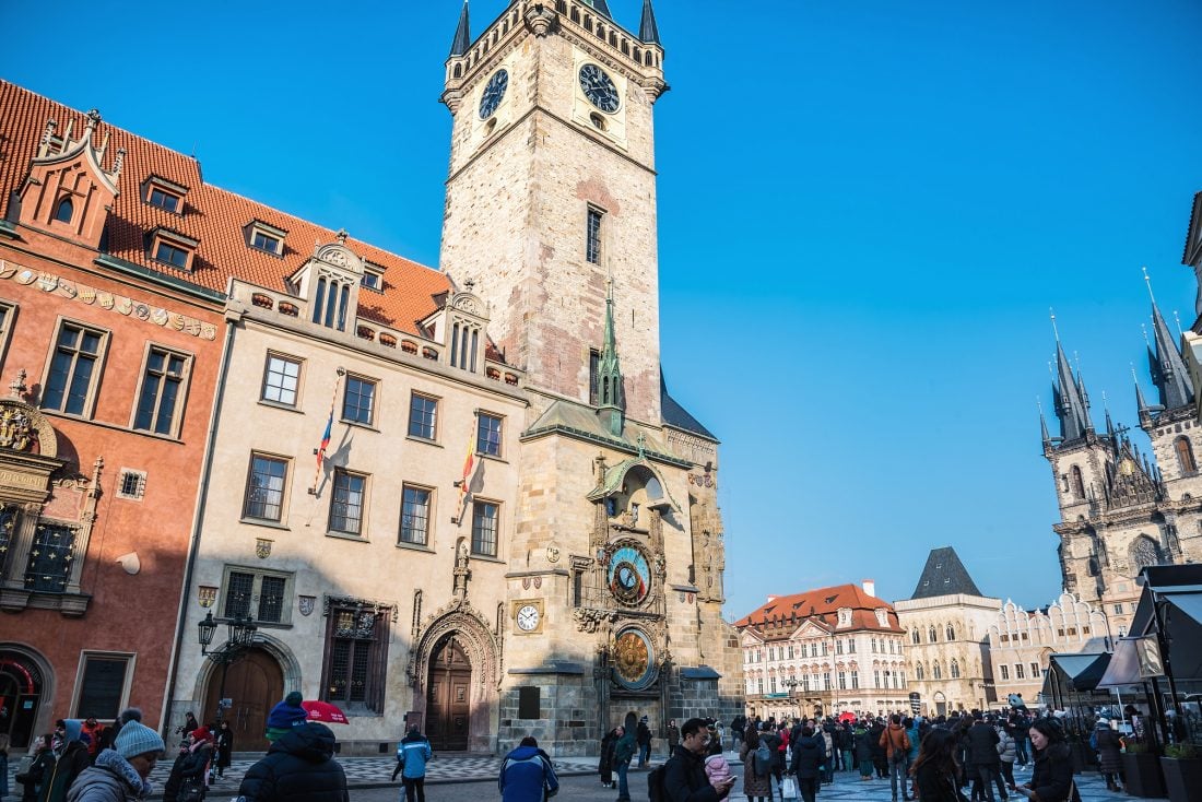 Old Town Square and Astronomical Clock Old Town Hall Tower, Prague